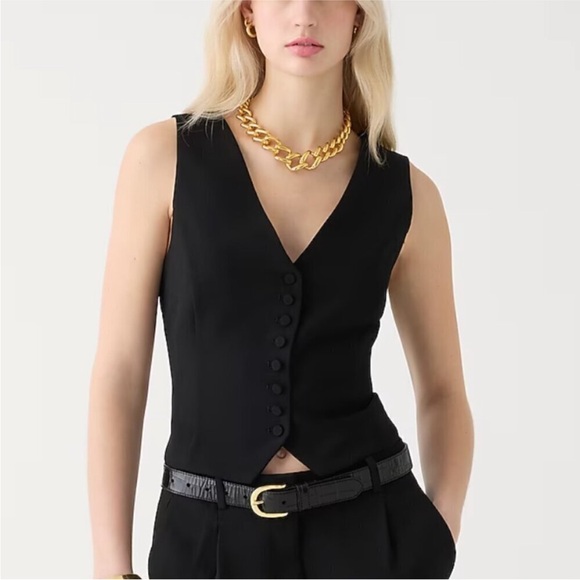 J. Crew Tops - J.Crew Classic Black Buttoned Vest